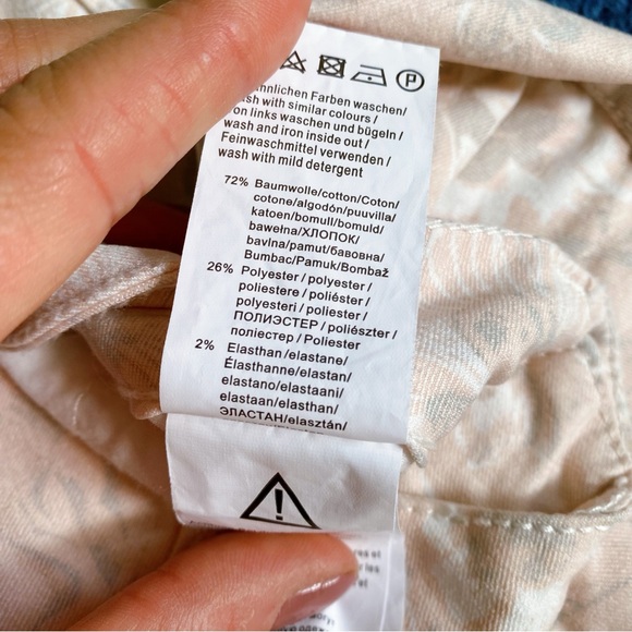 π LAURA SCOTT BLUSH WHITE GREY FLORAL COTTON BLEND SKINNY JEANS! - Picture 9 of 11